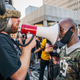 “Back the Blue” counter-protesters faced off with Black Lives Matter supporters demanding justice for Breonna Taylor.